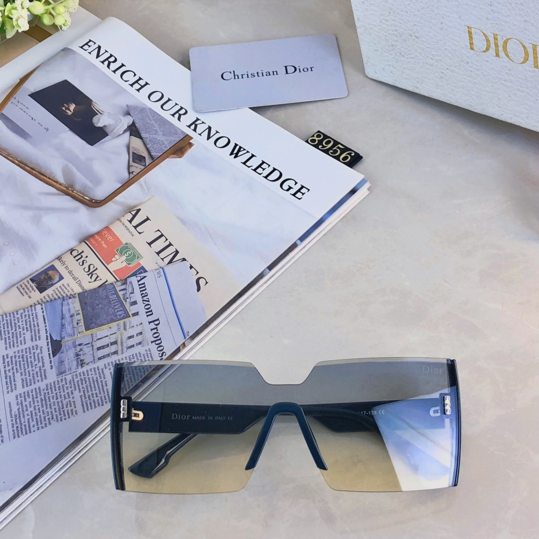 。。Dio*超大框连体无边框黑色墨镜女款潮气质高级感遮阳防紫外线太阳眼镜