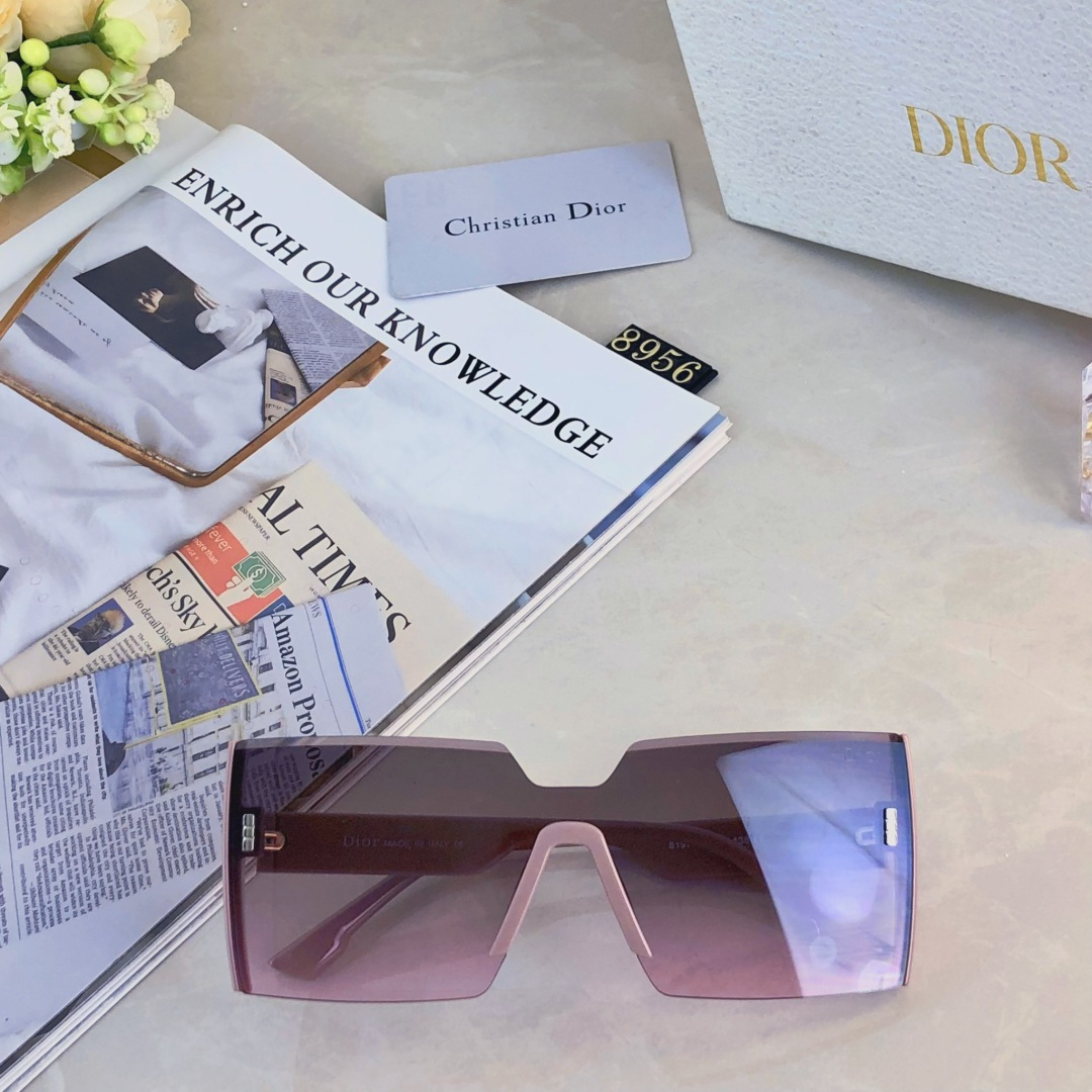 。。Dio*超大框连体无边框黑色墨镜女款潮气质高级感遮阳防紫外线太阳眼镜