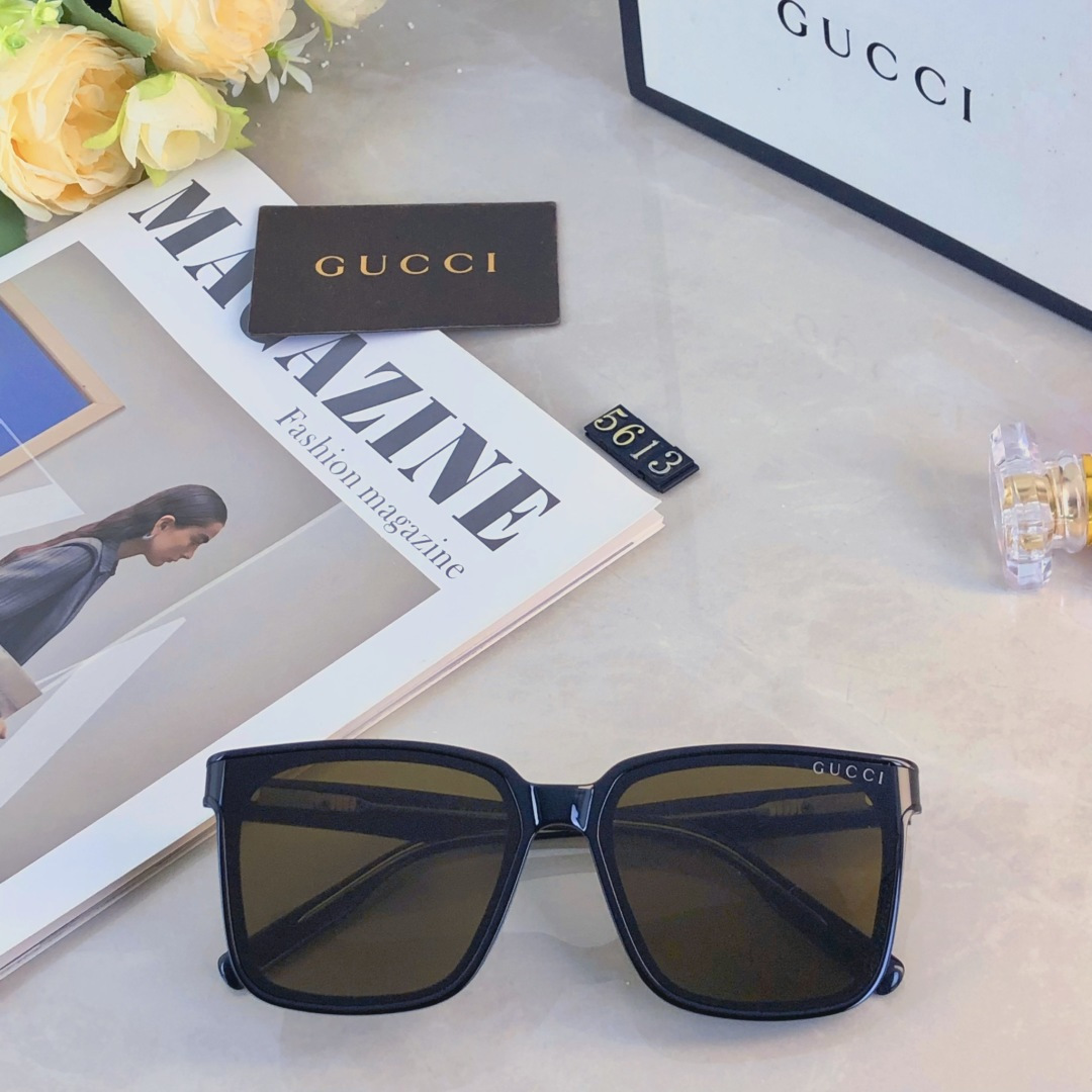 。。Gucc*新款潮流百搭墨镜男女同款2025显高级感显瘦太阳眼镜曲面镜片