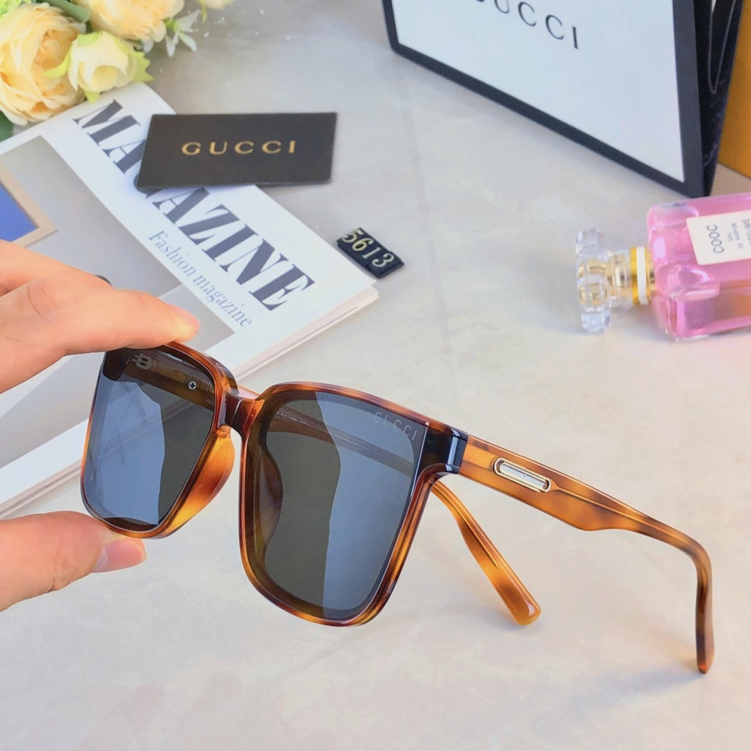 。。Gucc*新款潮流百搭墨镜男女同款2025显高级感显瘦太阳眼镜曲面镜片