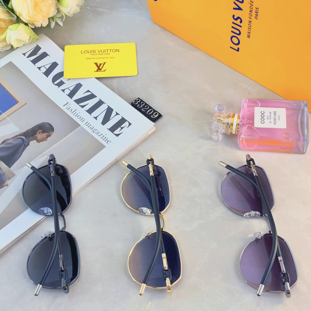 。。Louis vuitto*新款高级感偏光太阳镜女素颜ins风遮阳防晒墨镜潮款金属太阳眼镜