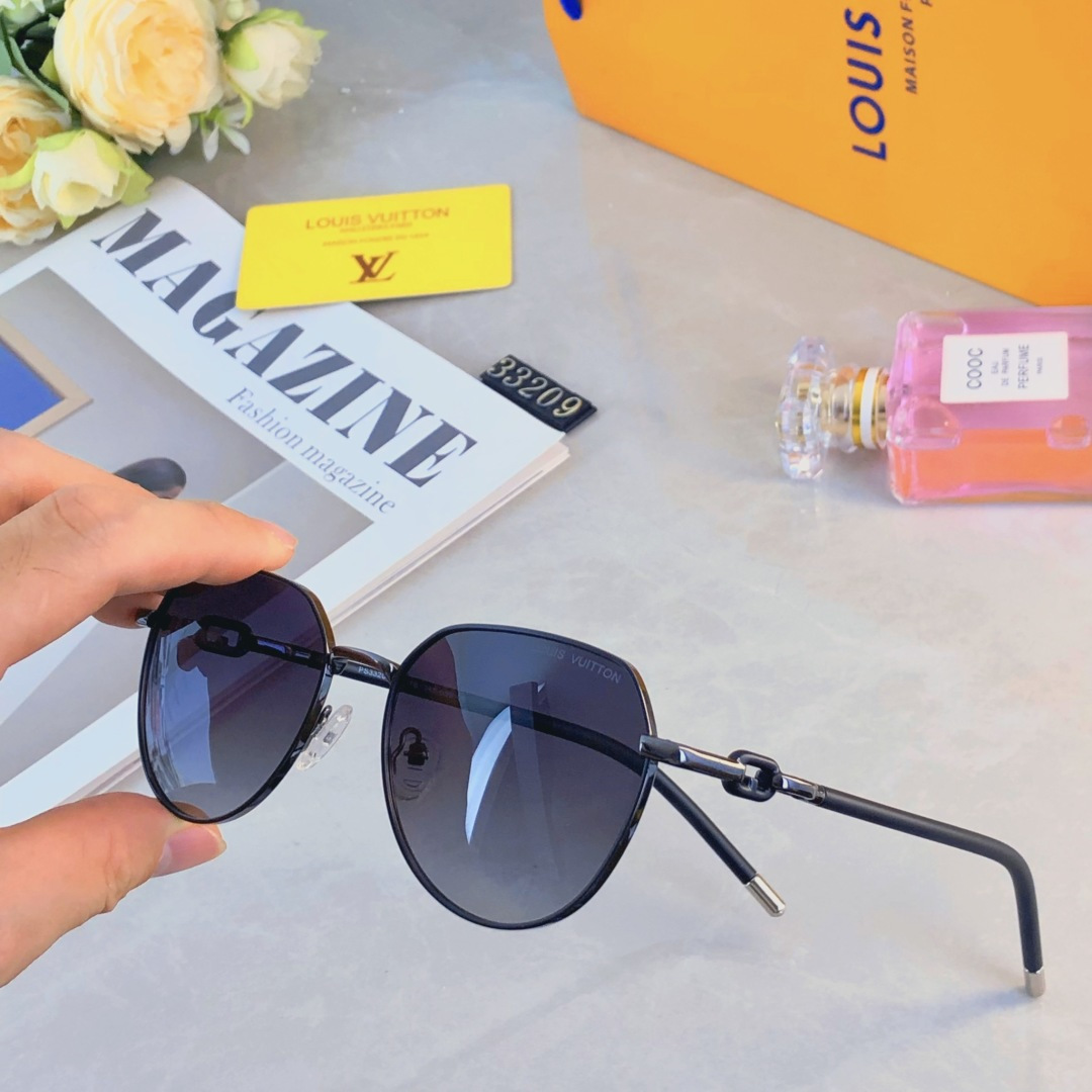 。。Louis vuitto*新款高级感偏光太阳镜女素颜ins风遮阳防晒墨镜潮款金属太阳眼镜