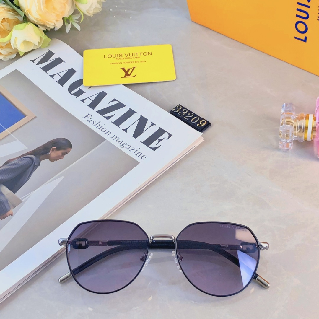 。。Louis vuitto*新款高级感偏光太阳镜女素颜ins风遮阳防晒墨镜潮款金属太阳眼镜