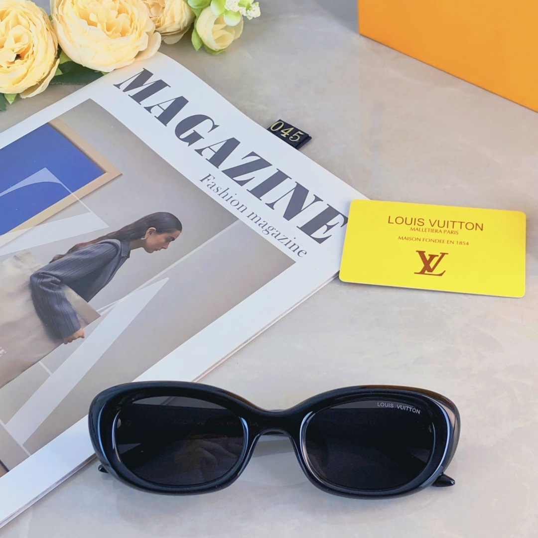 。。Louis vuitto*2025新款复古小框高级感太阳镜男女百搭凹造型拍照墨镜防紫外线潮
