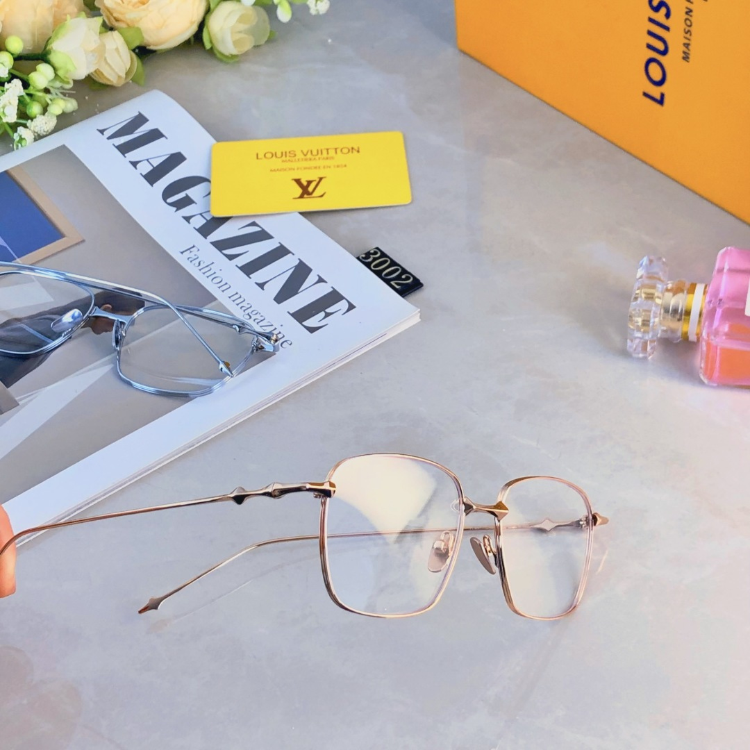 。。Louis vuitto*明星檀健次同款女小脸银丝眼镜框近视可配度数复古纯钛方框眼镜架
