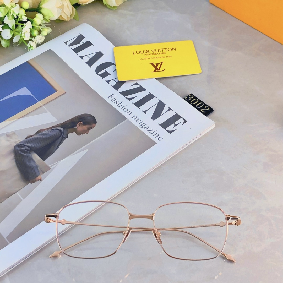 。。Louis vuitto*明星檀健次同款女小脸银丝眼镜框近视可配度数复古纯钛方框眼镜架