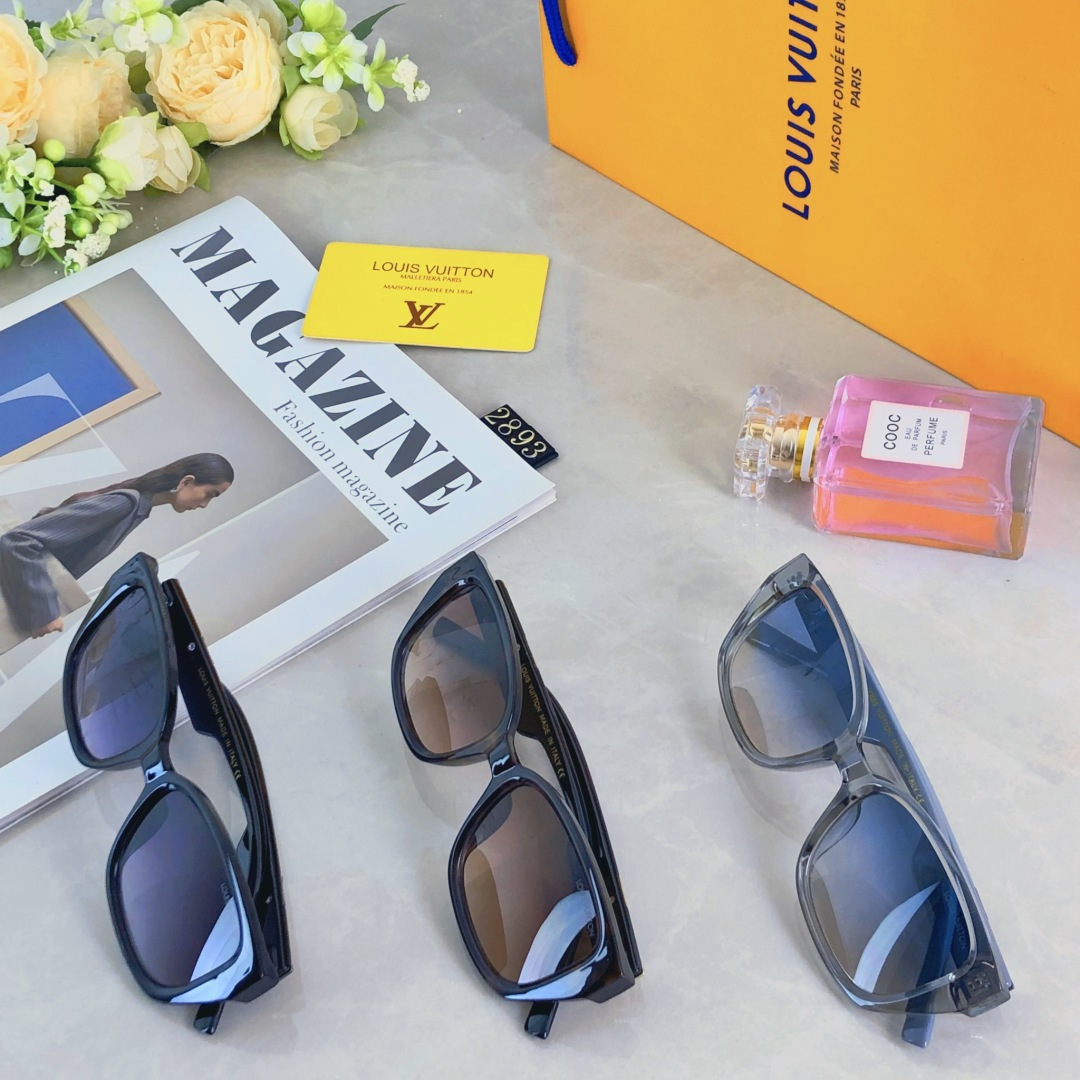 。。Louis vuitto*韩版百搭渐变色墨镜UV400防紫外线辐射方框素颜瘦脸潮太阳眼镜