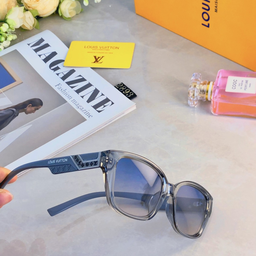 。。Louis vuitto*韩版百搭渐变色墨镜UV400防紫外线辐射方框素颜瘦脸潮太阳眼镜