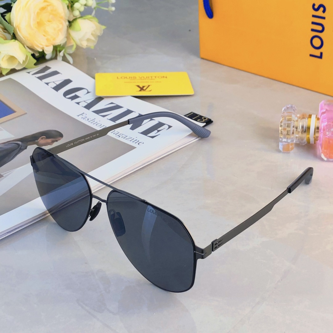 。。Louis vuitto*情侣款复古飞行员太阳镜男女高颜值时尚街拍遮阳防晒墨镜拍照旅游