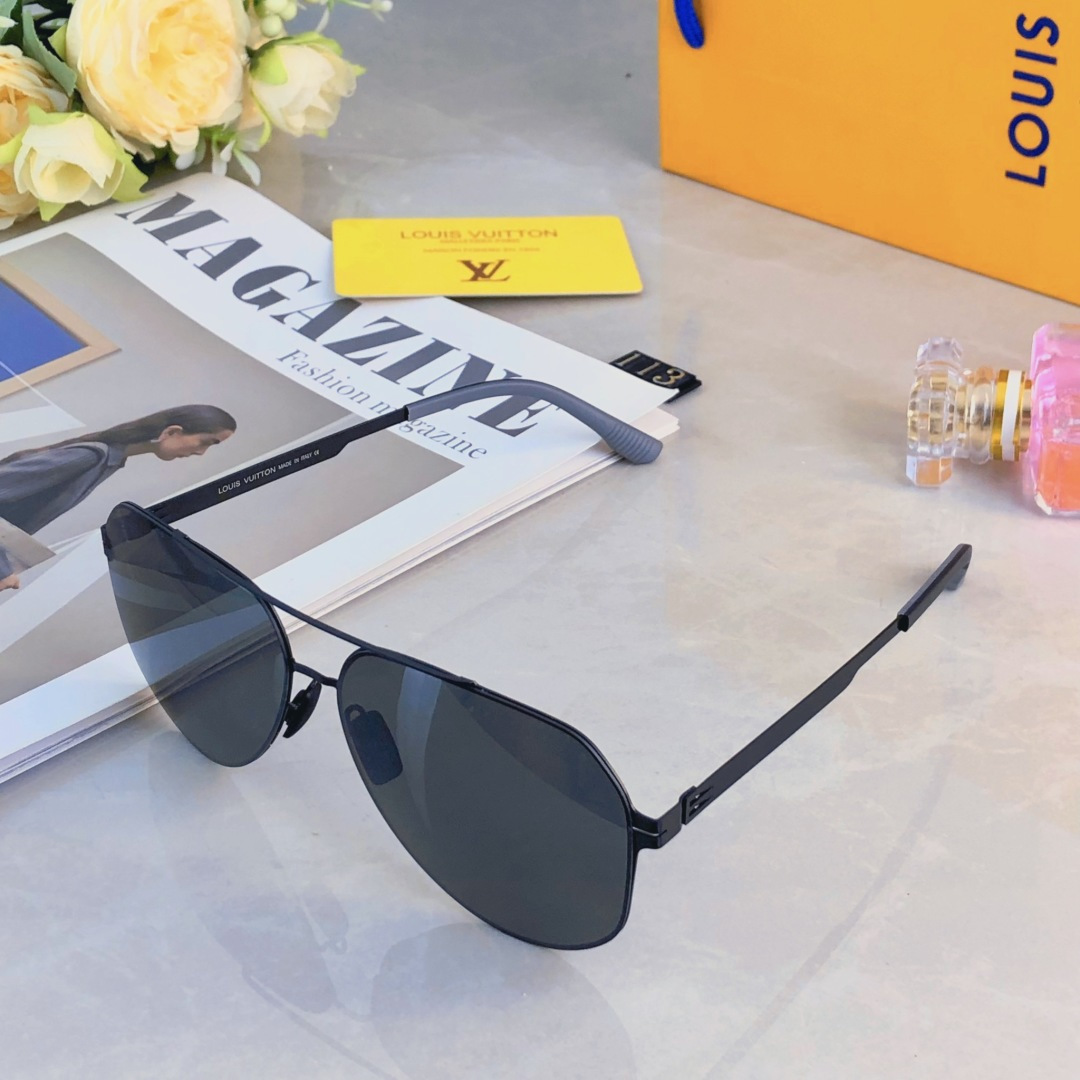 。。Louis vuitto*情侣款复古飞行员太阳镜男女高颜值时尚街拍遮阳防晒墨镜拍照旅游