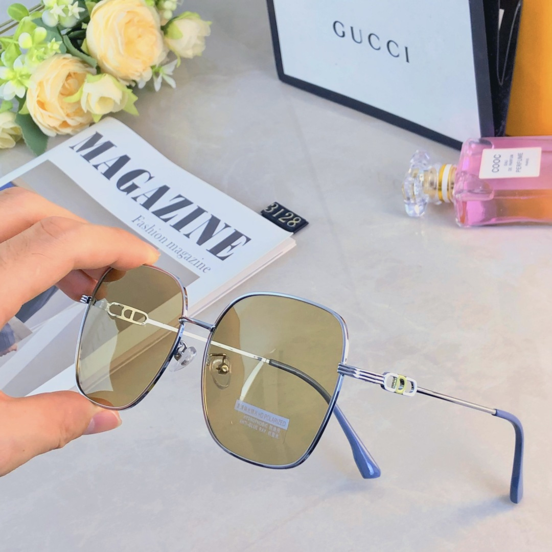 NO:374473,Gucc* Korean version large frame metal sunglasses women's round face slim and high-end polarized sunglasses outdoor anti-ultraviolet glasses sunglasses, glasses, gucci19860909Gucc*韩版大框金属太阳镜女圆脸显瘦高级感偏光墨镜户外防紫外线眼镜墨镜太阳镜,眼镜,gucci,glasses