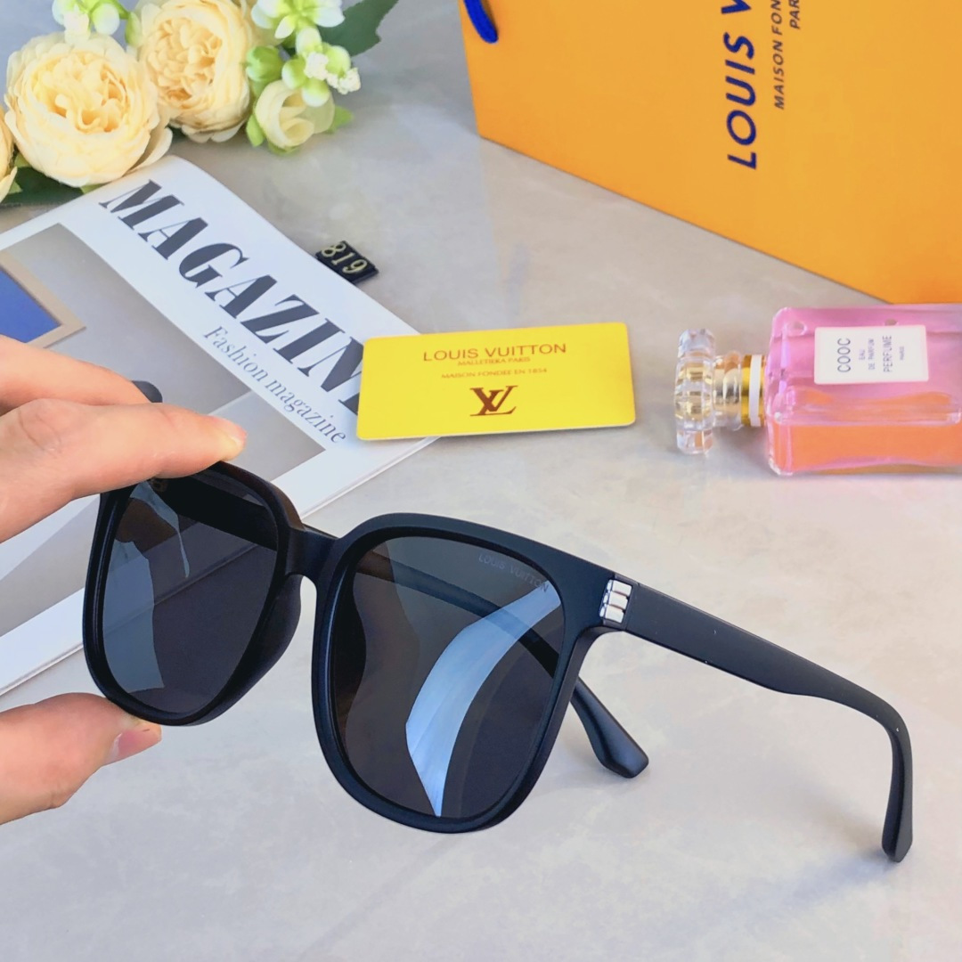 。。Louis vuitto*韩系大框偏光太阳眼镜高级感复古方框大脸防紫外线墨镜