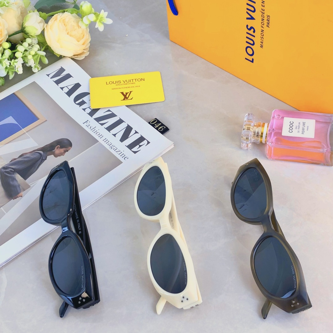 。。Louis vuitto*2025新款墨镜女猫眼小框复古级感太阳眼镜防紫外线防晒太阳镜