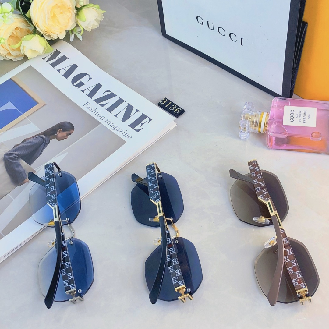 。。Gucc*新款时尚太阳镜  男女同款墨镜 时尚潮流休闲出游太阳镜