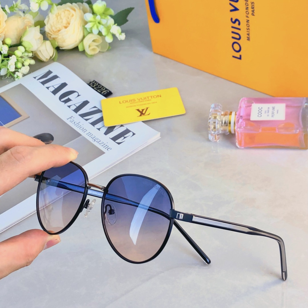 。。Louis vuitto*2025新款欧美圆形墨镜女街拍网红ins金属跨境眼镜高级感太阳镜男
