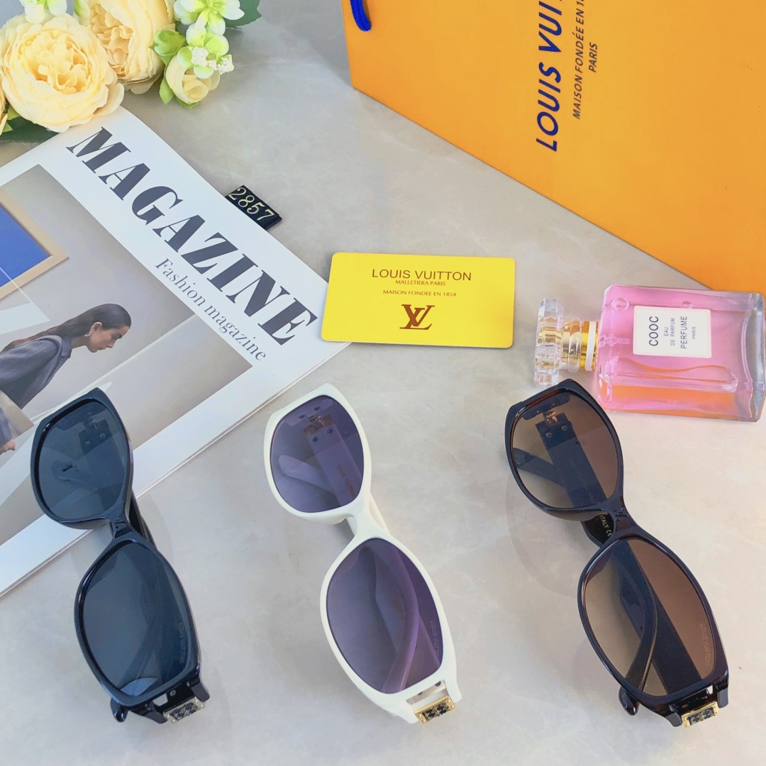 。。Louis vuitto*韩版高级感猫眼窄框辣妹墨镜女款潮时髦遮阳夏季防晒复古太阳眼镜