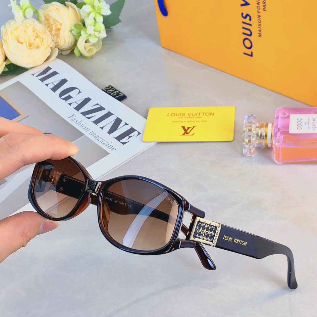 。。Louis vuitto*韩版高级感猫眼窄框辣妹墨镜女款潮时髦遮阳夏季防晒复古太阳眼镜