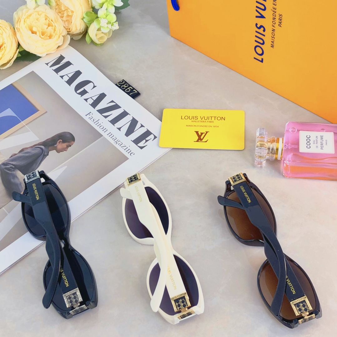 。。Louis vuitto*韩版高级感猫眼窄框辣妹墨镜女款潮时髦遮阳夏季防晒复古太阳眼镜