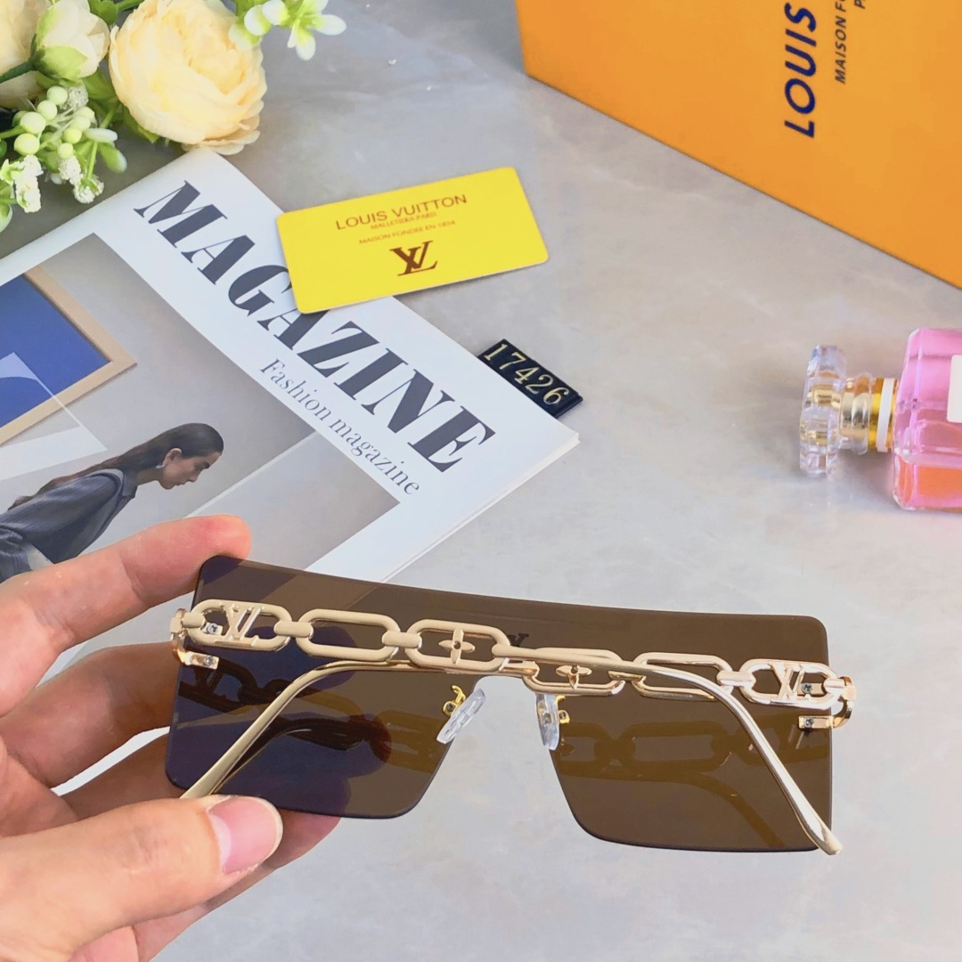 。。Louis vuitto*超酷连体大框墨镜男女百搭高级感ins显脸小太阳镜开车防紫外线潮