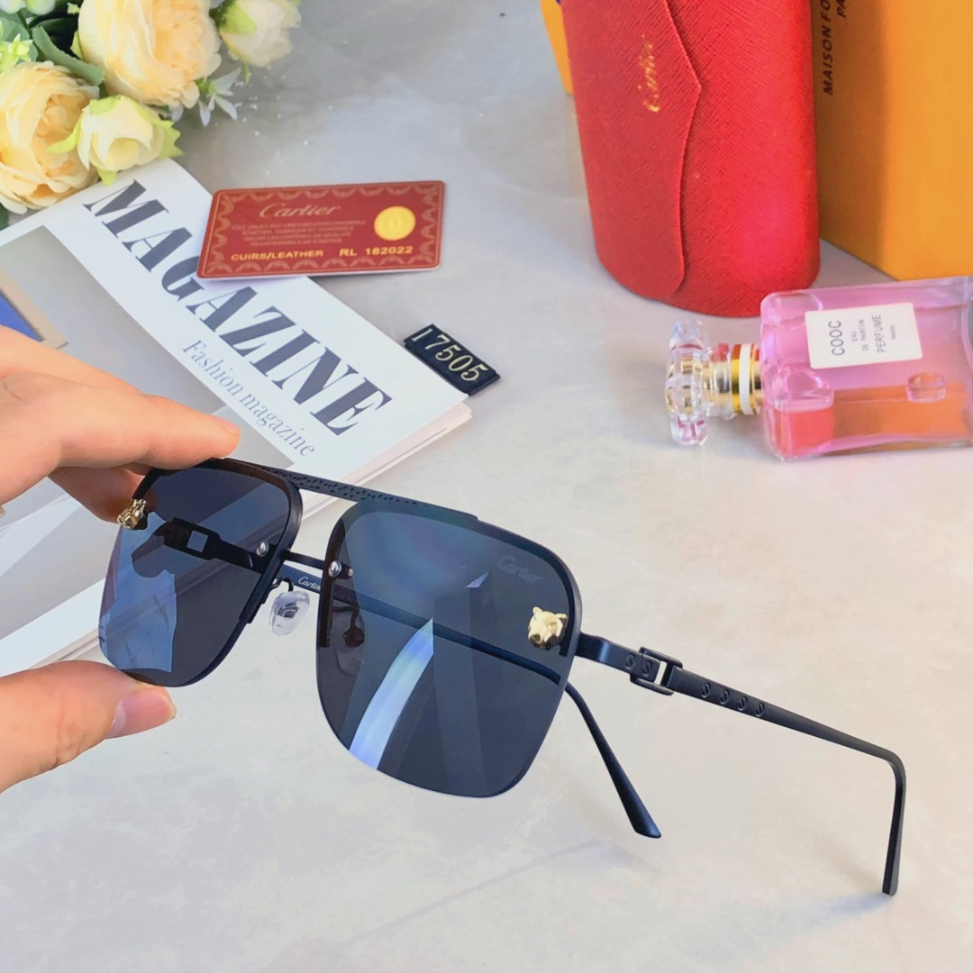 。。Cartie*复古痞帅男士双梁金属墨镜高端商务风格UV400防晒防紫外线太阳镜