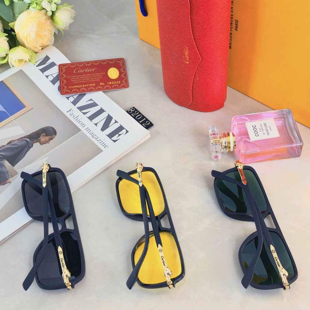 。。Cartie*新款摩登外出旅行太阳镜酷男女欧美个性大框墨镜跨境百搭眼镜装饰