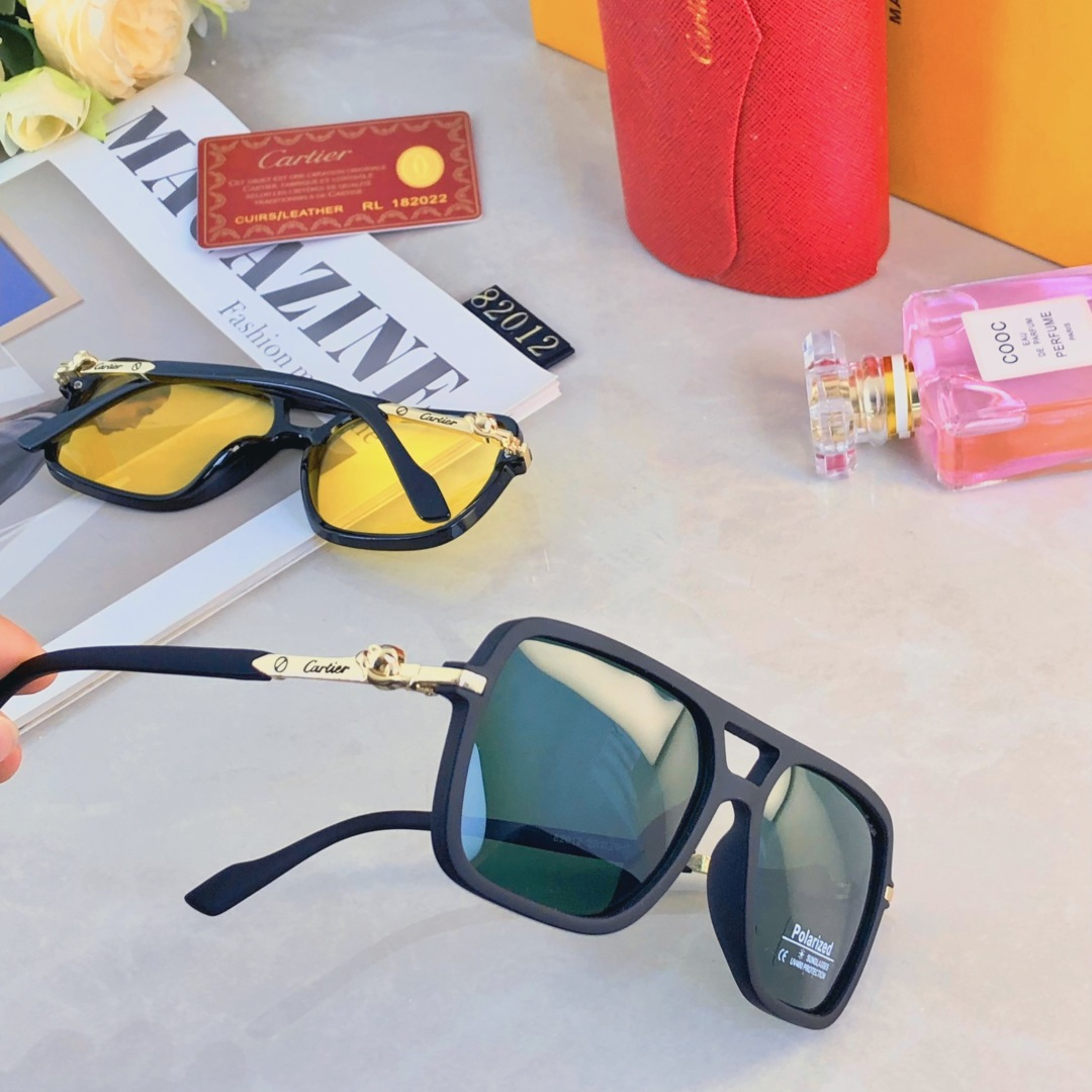 。。Cartie*新款摩登外出旅行太阳镜酷男女欧美个性大框墨镜跨境百搭眼镜装饰