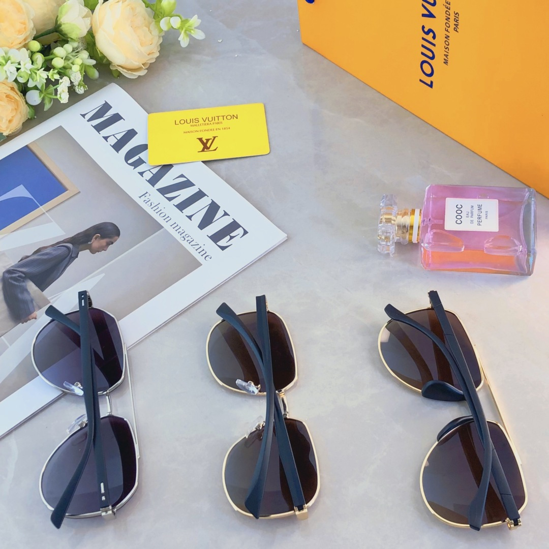 。。Louis vuitto*情侣款复古飞行员太阳镜男女高颜值时尚街拍遮阳防晒墨镜拍照旅游