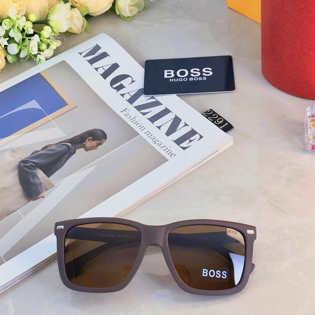 。。Bos*韩版方形大框茶棕色墨镜女潮圆脸显瘦街拍遮阳防紫外线太阳眼镜男