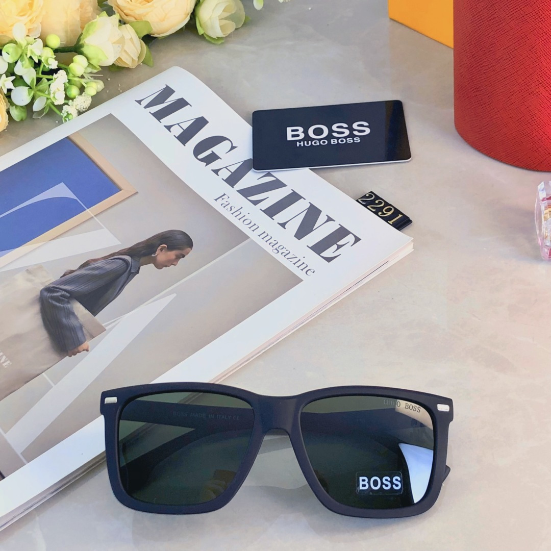 。。Bos*韩版方形大框茶棕色墨镜女潮圆脸显瘦街拍遮阳防紫外线太阳眼镜男