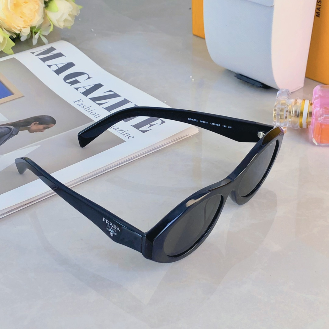。。Prad*柳智敏陈都灵同款墨镜女潮猫眼窄框三角标LOGO防晒太阳眼镜PR26Z