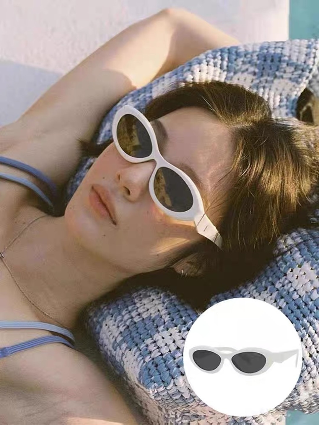 。。Prad*柳智敏陈都灵同款墨镜女潮猫眼窄框三角标LOGO防晒太阳眼镜PR26Z