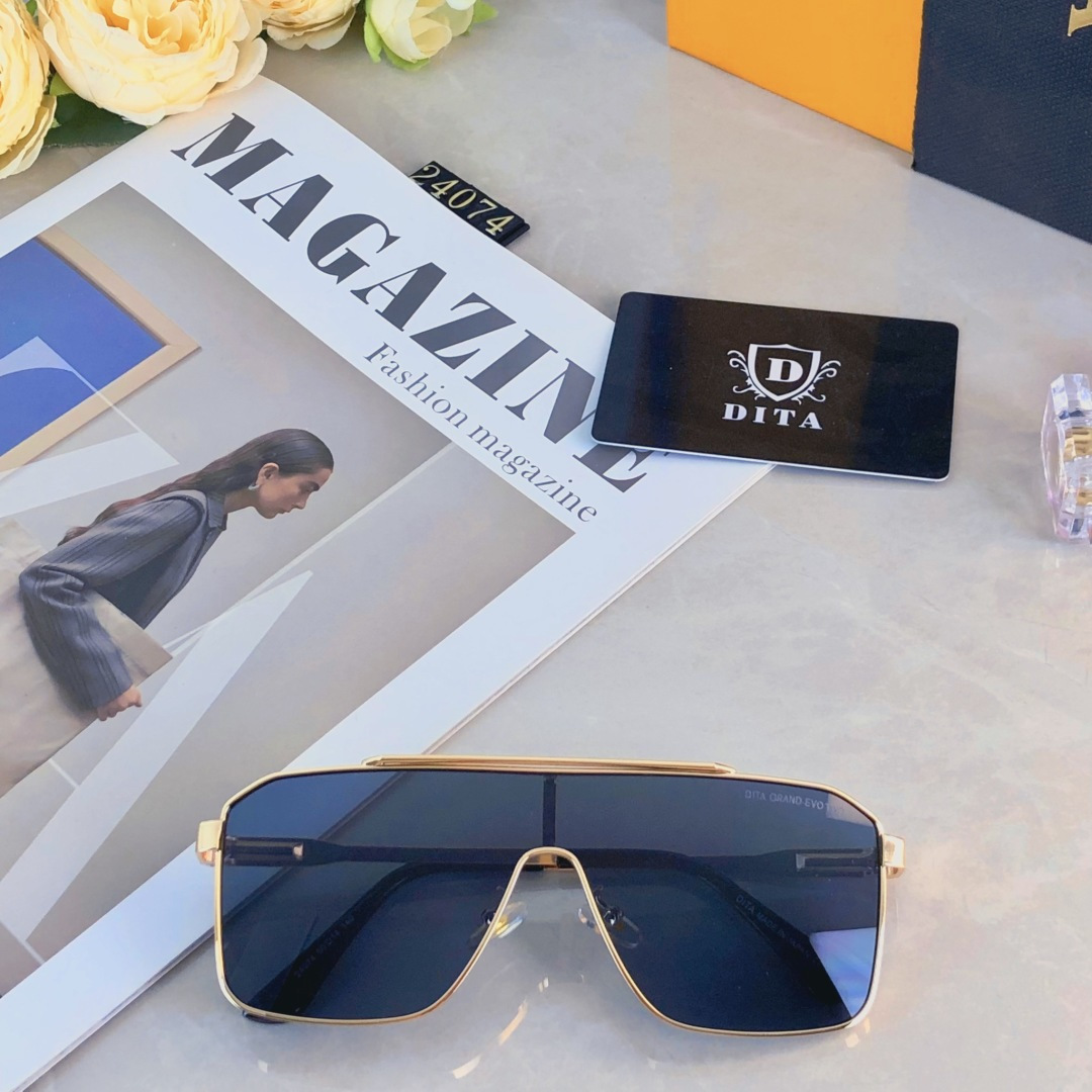 。。Dit*新款连体一片式太阳镜时尚欧美个性金属大框太阳眼镜潮人驾驶墨镜