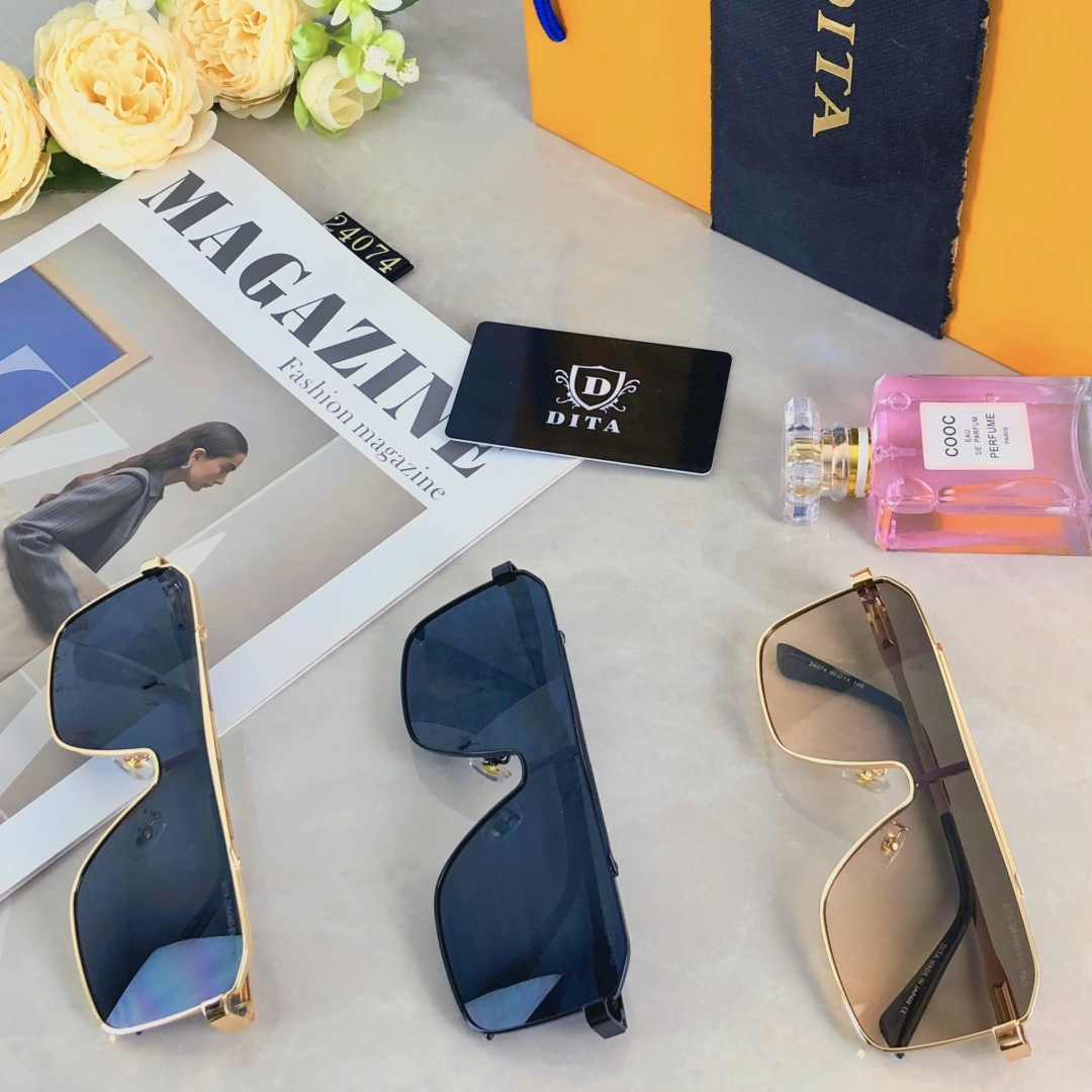 。。Dit*新款连体一片式太阳镜时尚欧美个性金属大框太阳眼镜潮人驾驶墨镜