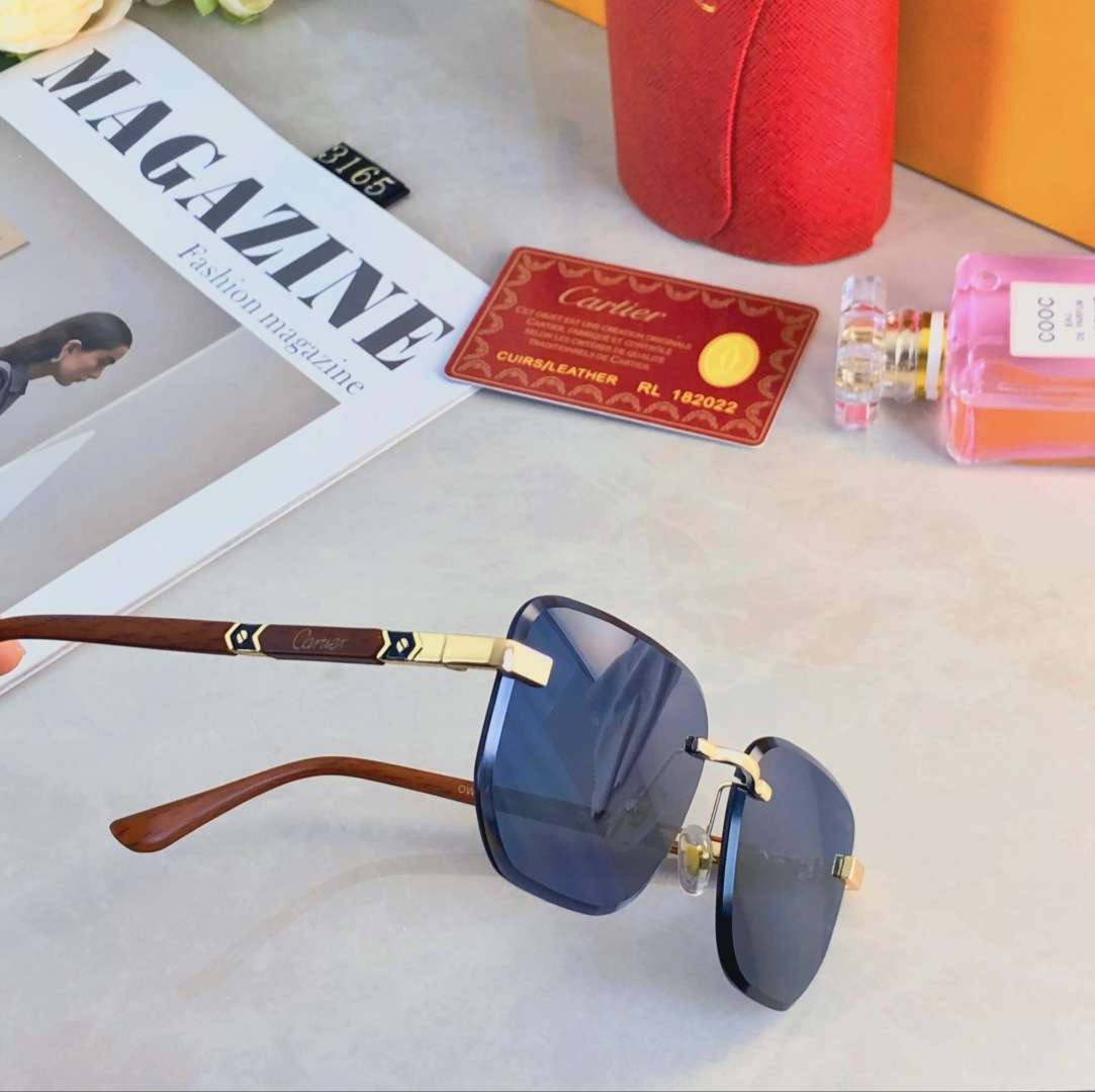。。Cartie*简约无框墨镜防蓝光防紫外线太阳镜UV400户外防晒遮阳