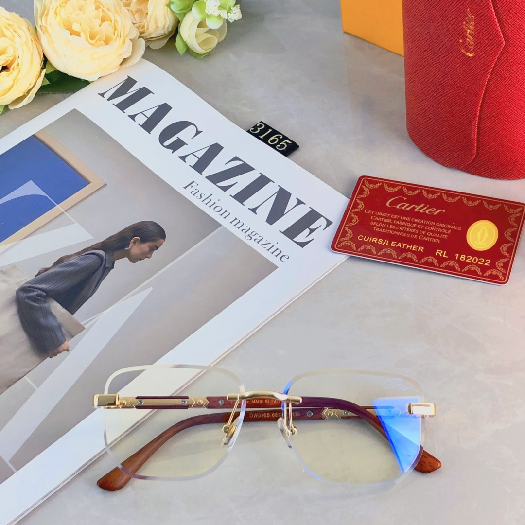 。。Cartie*简约无框墨镜防蓝光防紫外线太阳镜UV400户外防晒遮阳