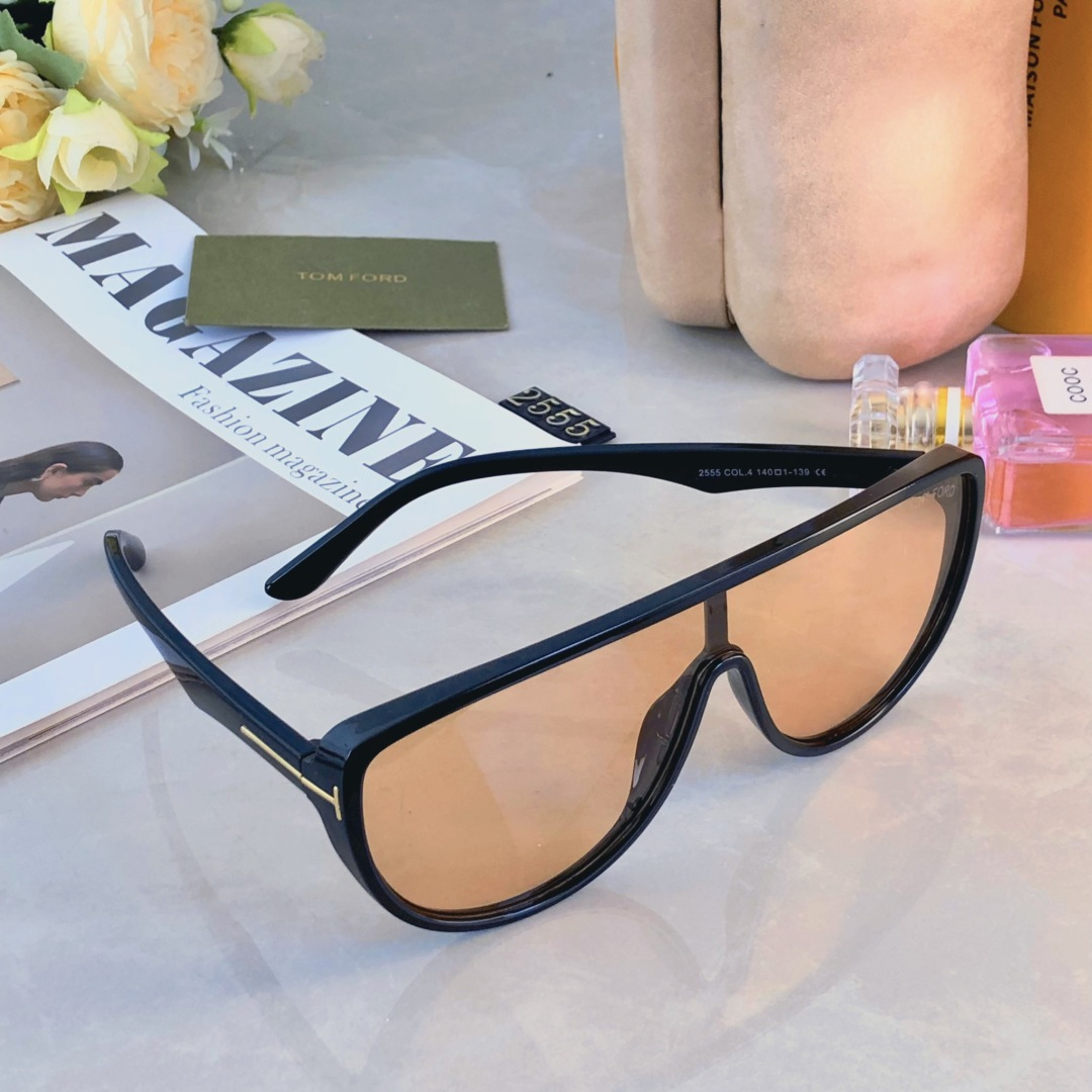 。。Tom For*新款椭圆连体大框太阳眼镜女时尚圆脸显瘦遮阳墨镜男防紫外线