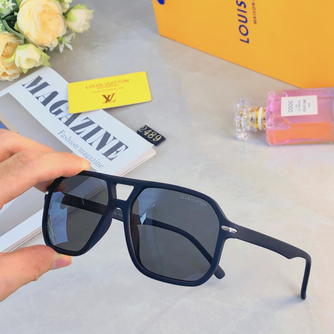 。。Louis vuitto*新款简约时尚欧美太阳镜ins网红双梁飞行员蛤蟆镜茶色眼镜