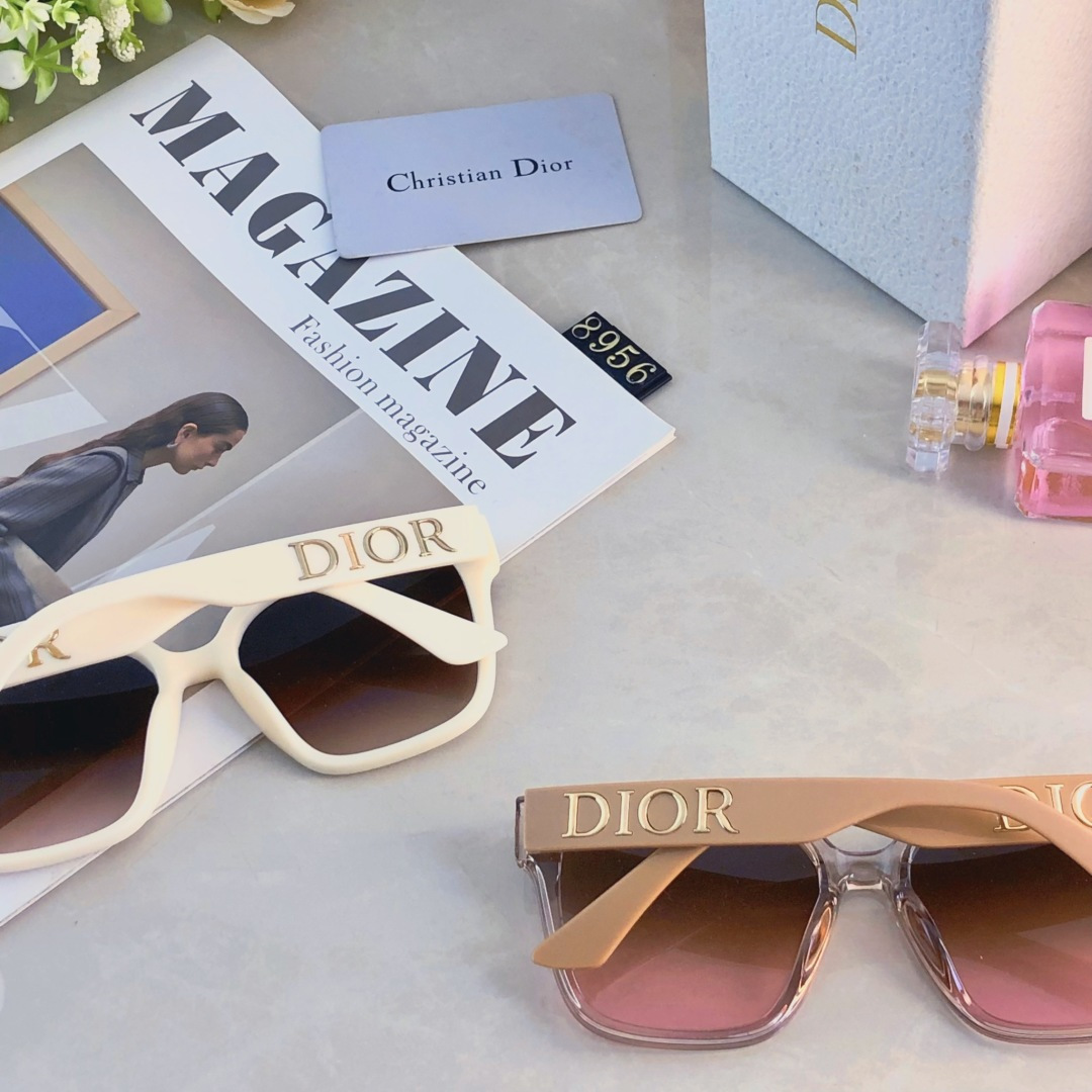 。。Dio*复古大方形高品质超轻TR墨镜女圆脸显瘦网红欧美风太阳眼镜