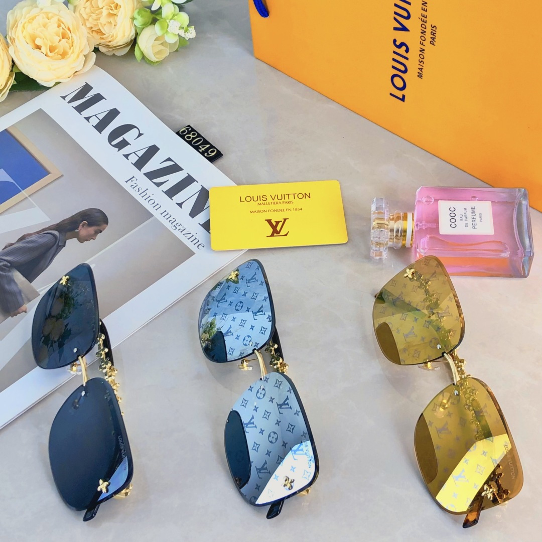 。。Louis vuitto*2025新款防晒金属墨镜女高级感显脸小防紫外线高清开车太阳镜