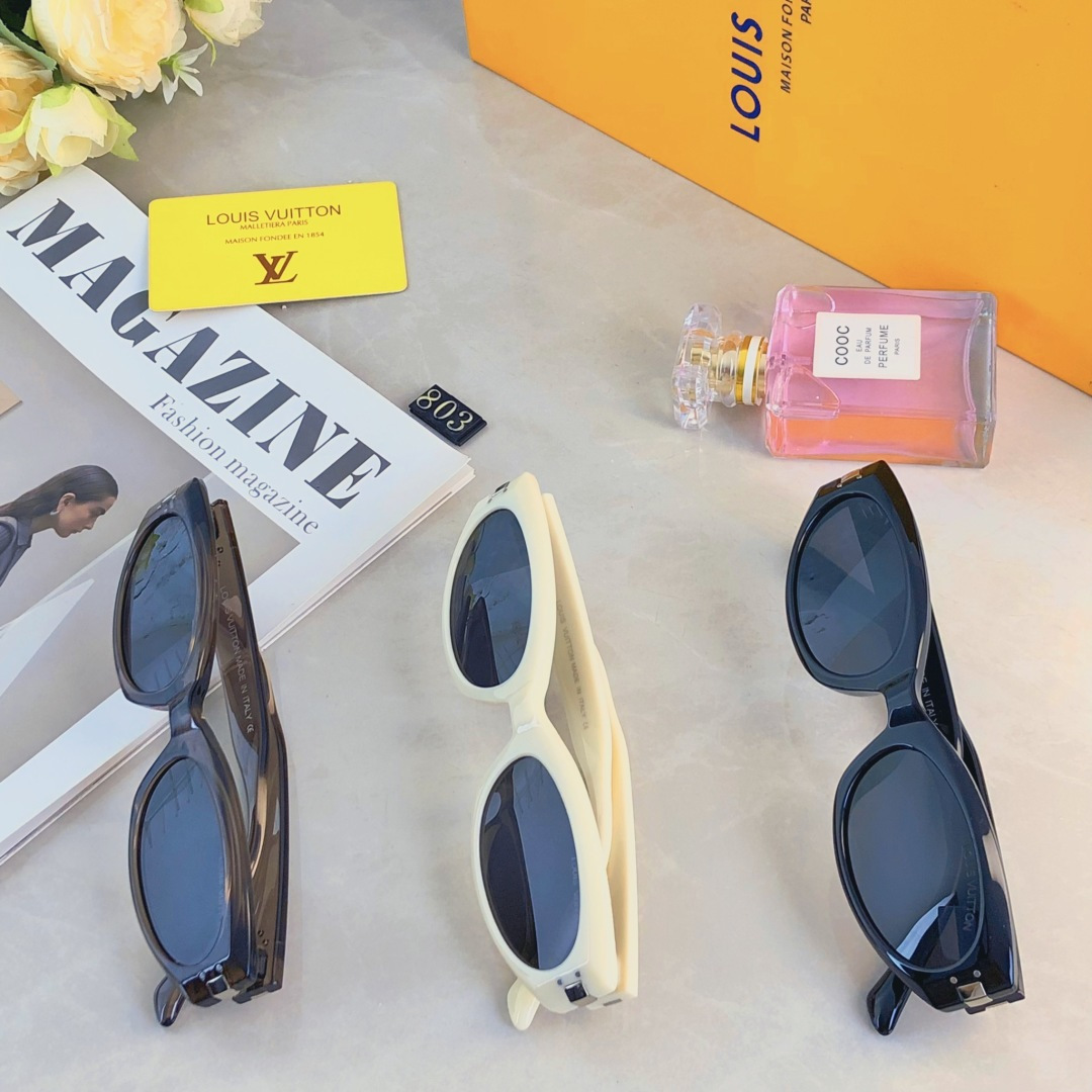 。。Louis vuitto*美式复古猫眼墨镜女甜酷辣妹高级感街拍遮阳防紫外线太阳镜ins