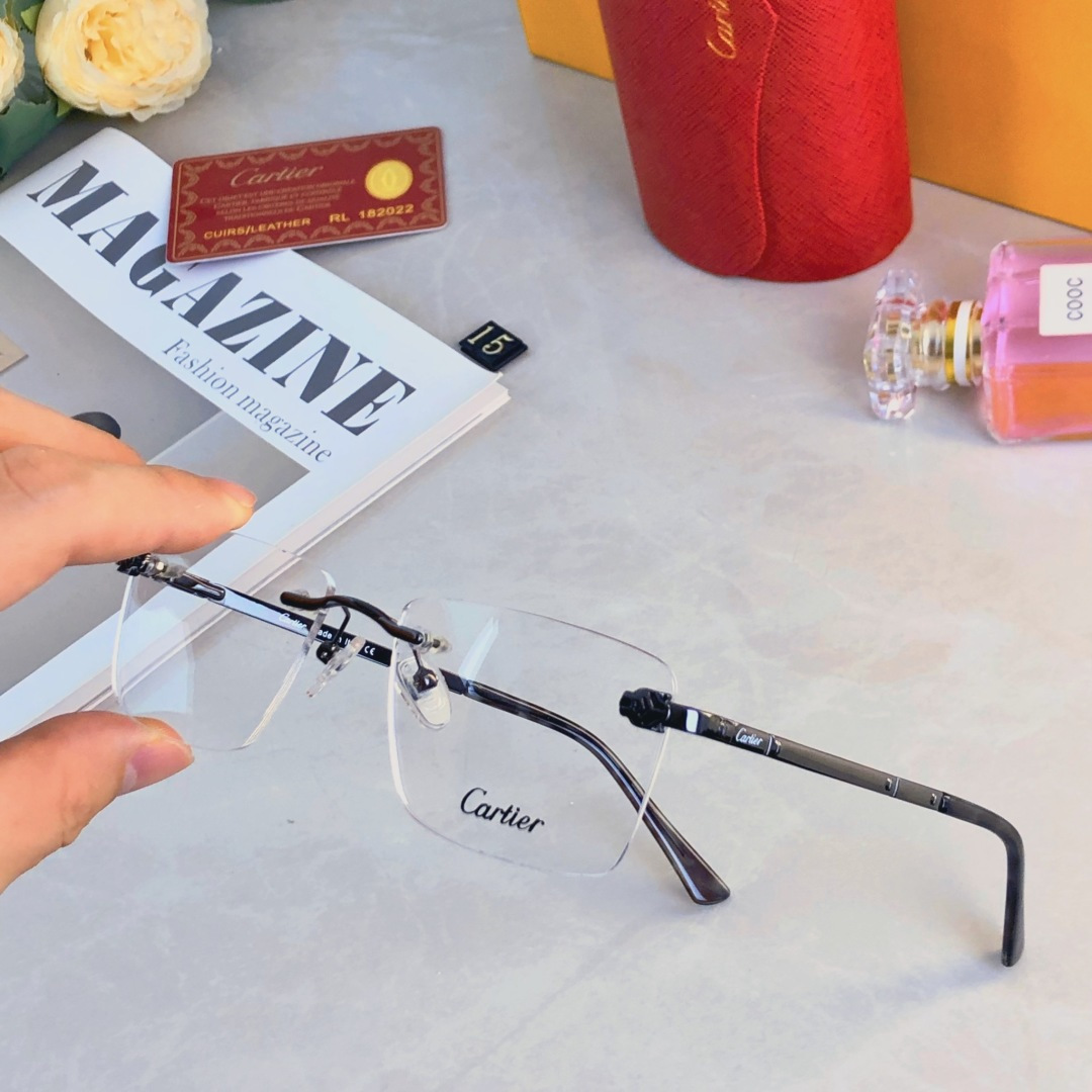 。。Cartie*无框素颜商务眼镜框百搭潮流男女配度数近视眼镜架