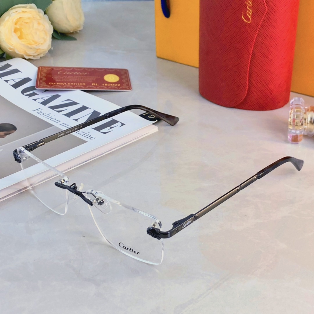 。。Cartie*无框素颜商务眼镜框百搭潮流男女配度数近视眼镜架