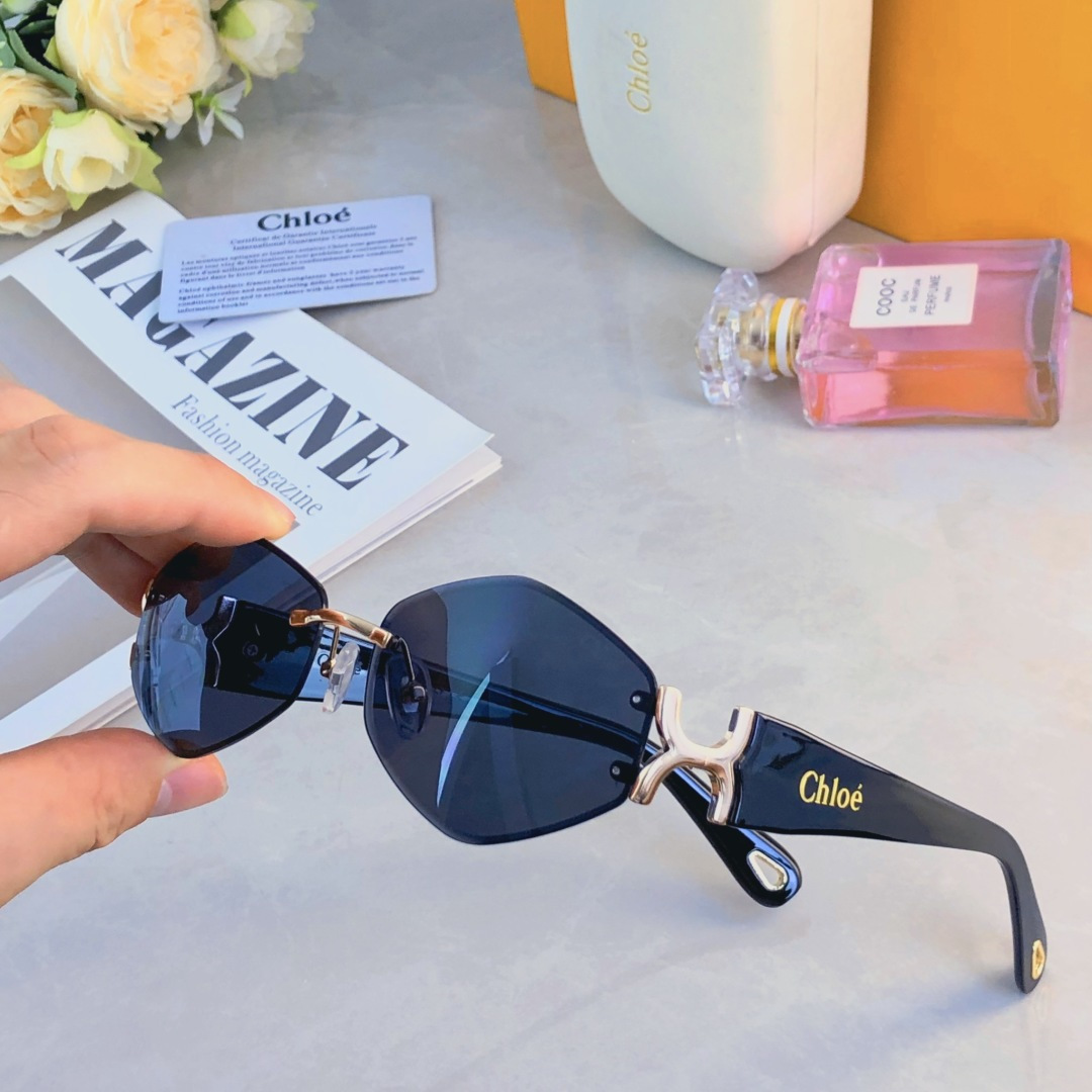 。。Chlo*太阳镜女潮流网红气质墨镜无框高级感渐变色防紫外线百搭时尚
