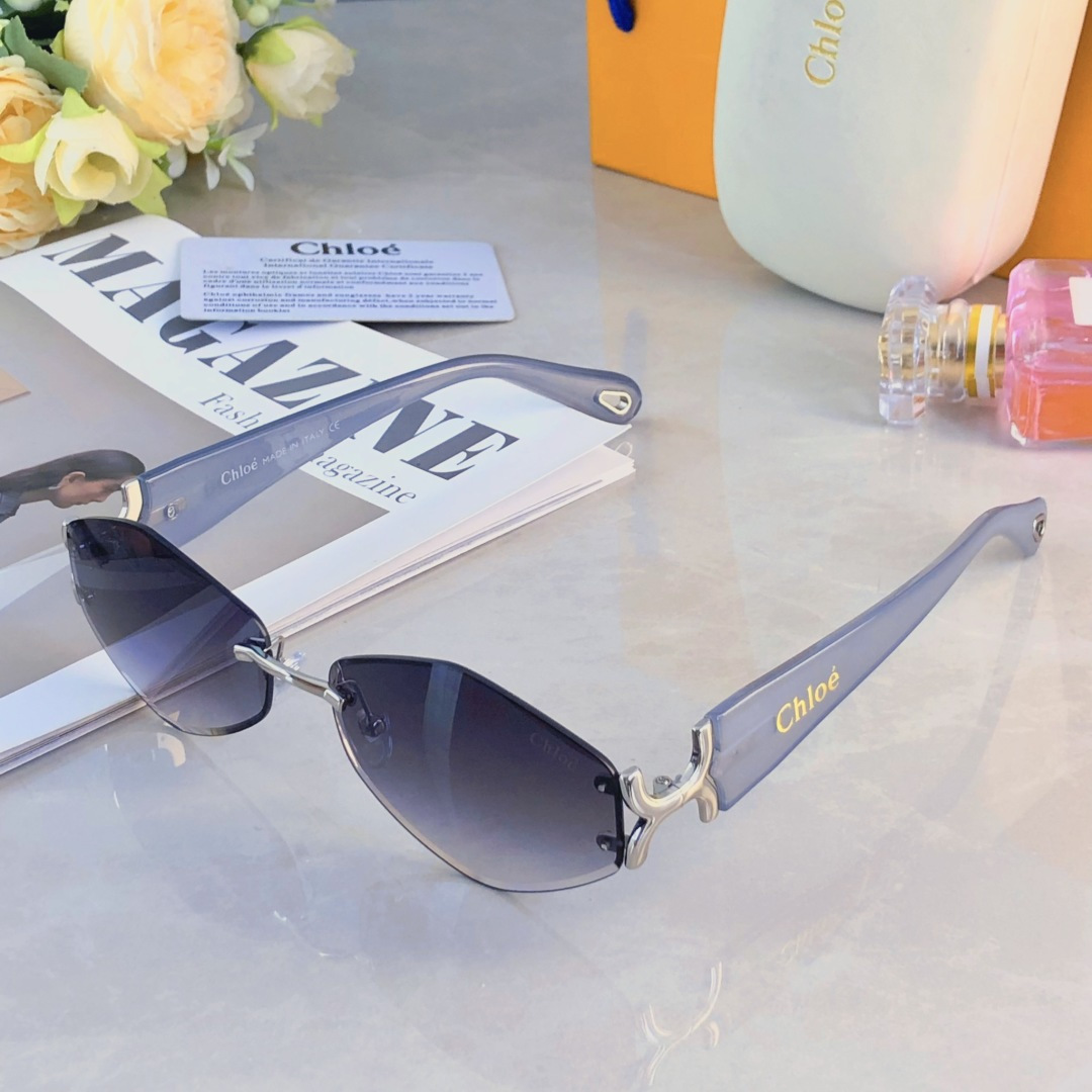 。。Chlo*太阳镜女潮流网红气质墨镜无框高级感渐变色防紫外线百搭时尚