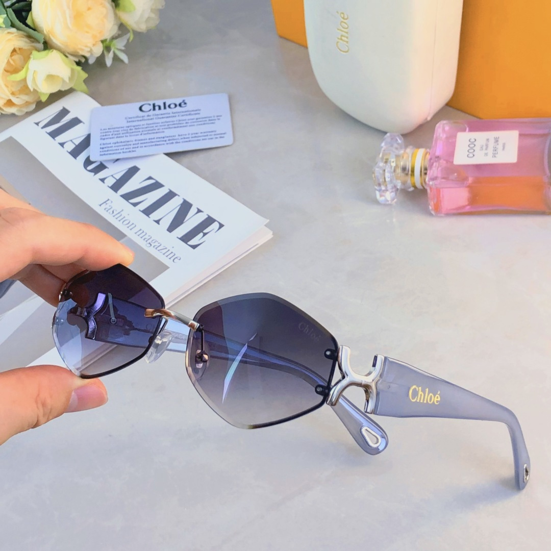 。。Chlo*太阳镜女潮流网红气质墨镜无框高级感渐变色防紫外线百搭时尚