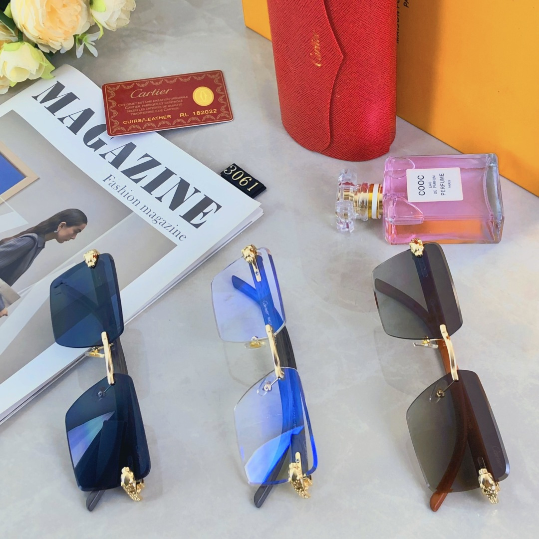 。。Cartie*简约男士帅气豹子头墨镜太阳眼镜男户外防晒UV400遮阳眼镜