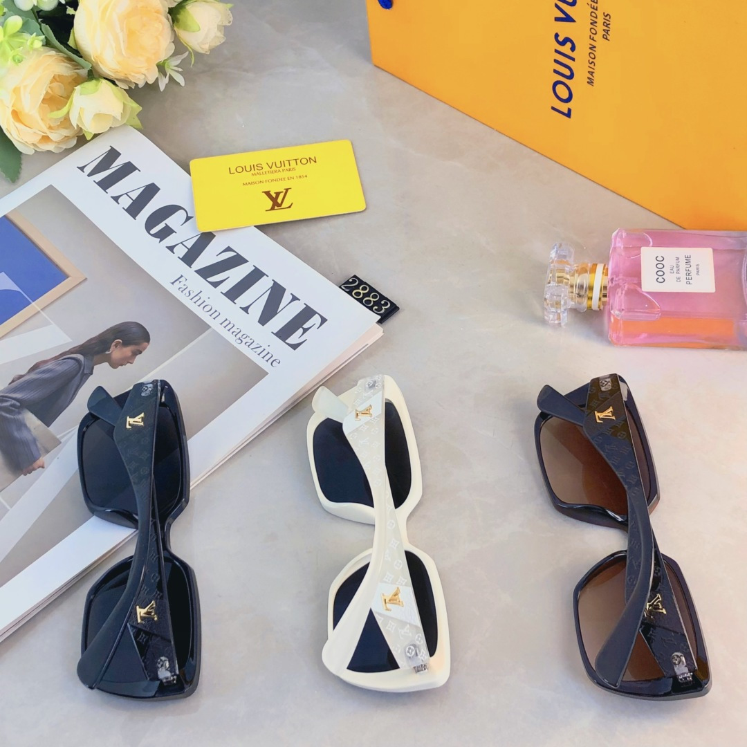 。。Louis vuitto*女潮高级感方形圆脸太阳眼镜百搭凹造型墨镜