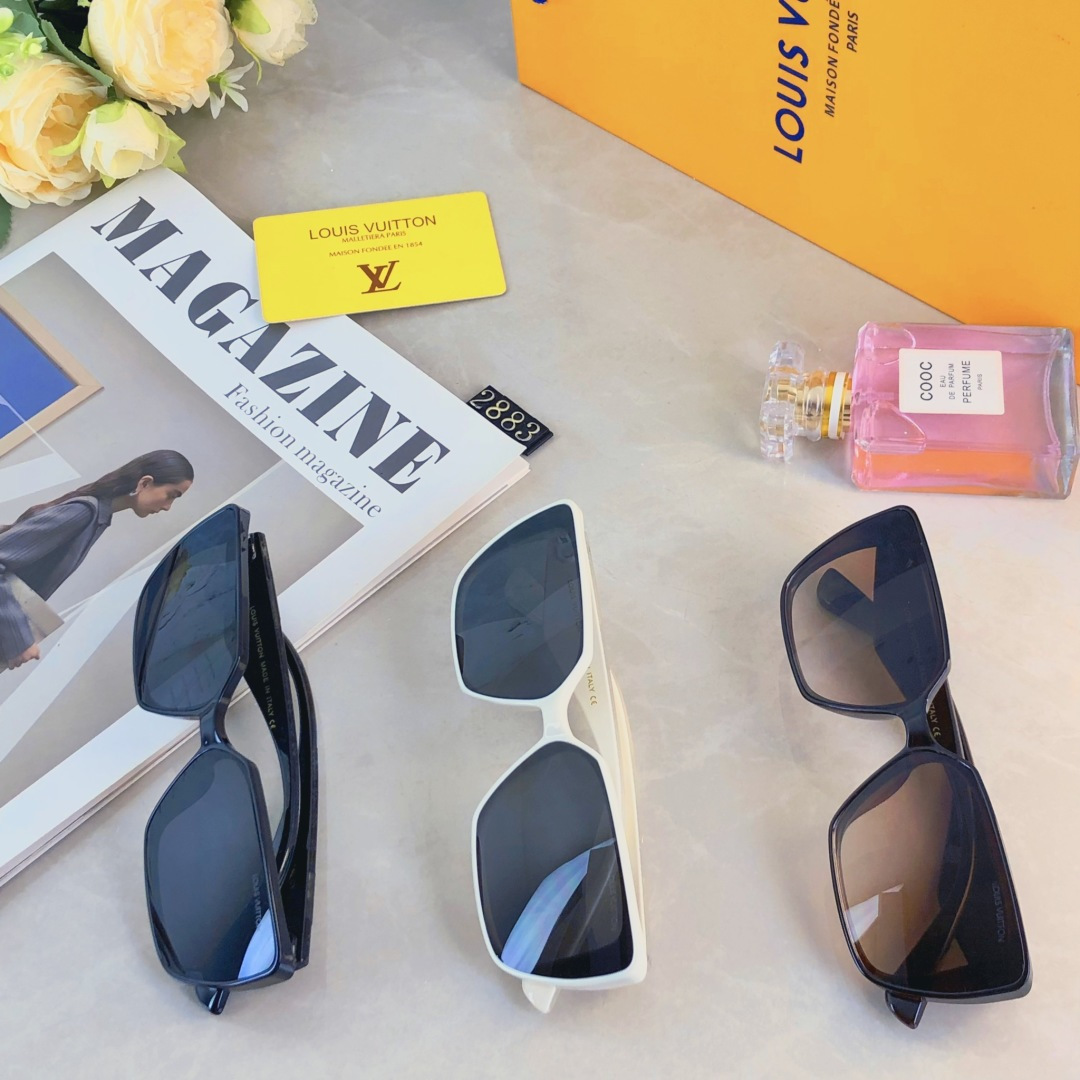 。。Louis vuitto*女潮高级感方形圆脸太阳眼镜百搭凹造型墨镜