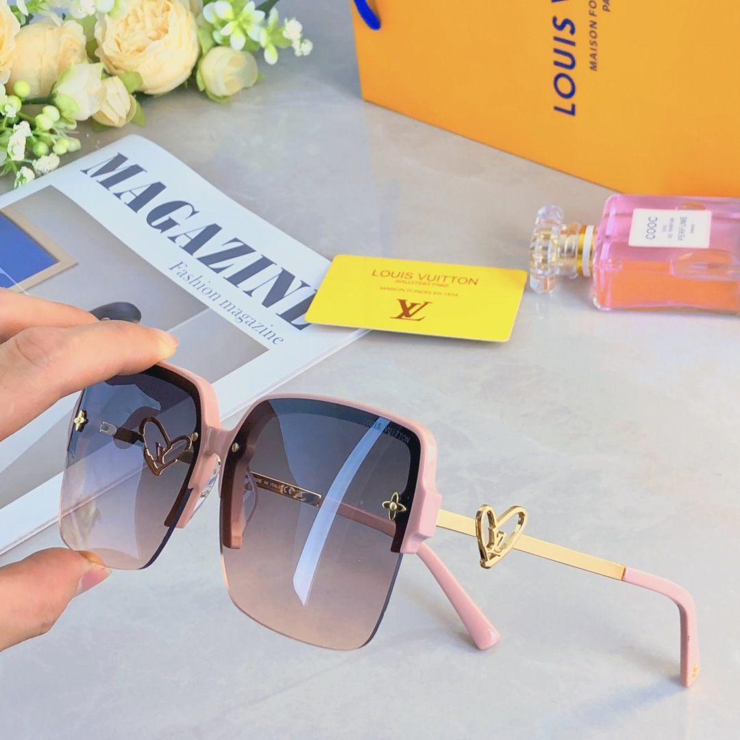 。。Louis vuitto*素颜镜女潮高级感大框方形圆脸太阳眼镜百搭凹造型爱心形墨镜