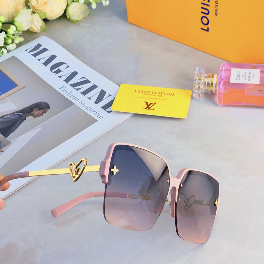 。。Louis vuitto*素颜镜女潮高级感大框方形圆脸太阳眼镜百搭凹造型爱心形墨镜